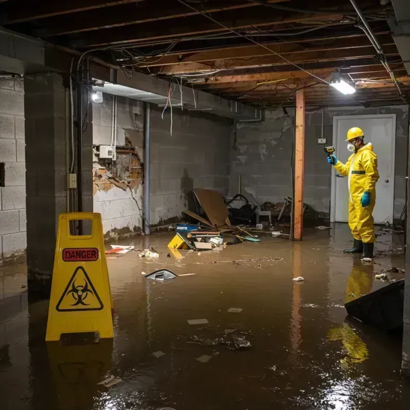 Flooded Basement Electrical Hazard in Rosiclare, IL Property